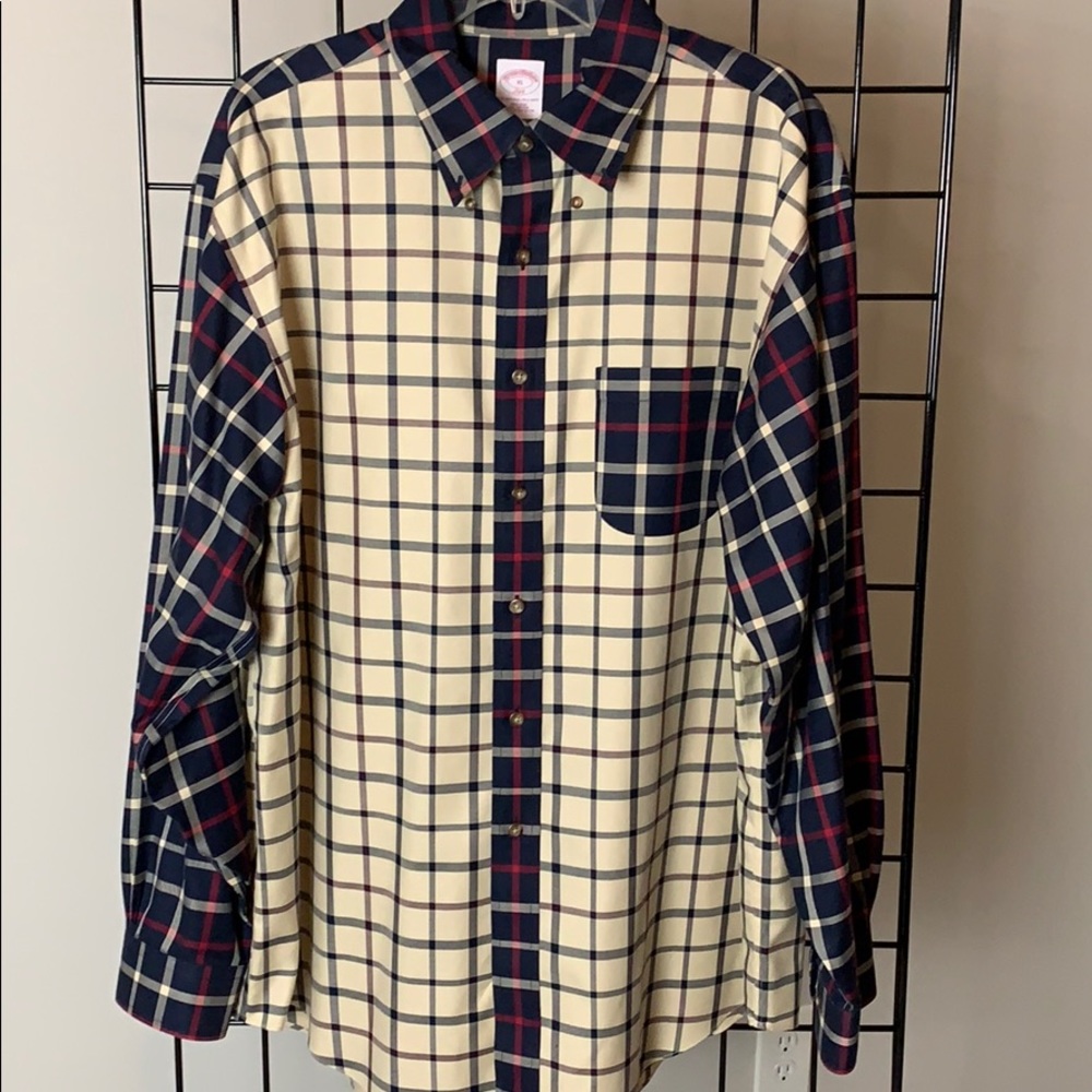 BROOKS BROTHERS 346 Plaid Button Down LIKE NEW XL